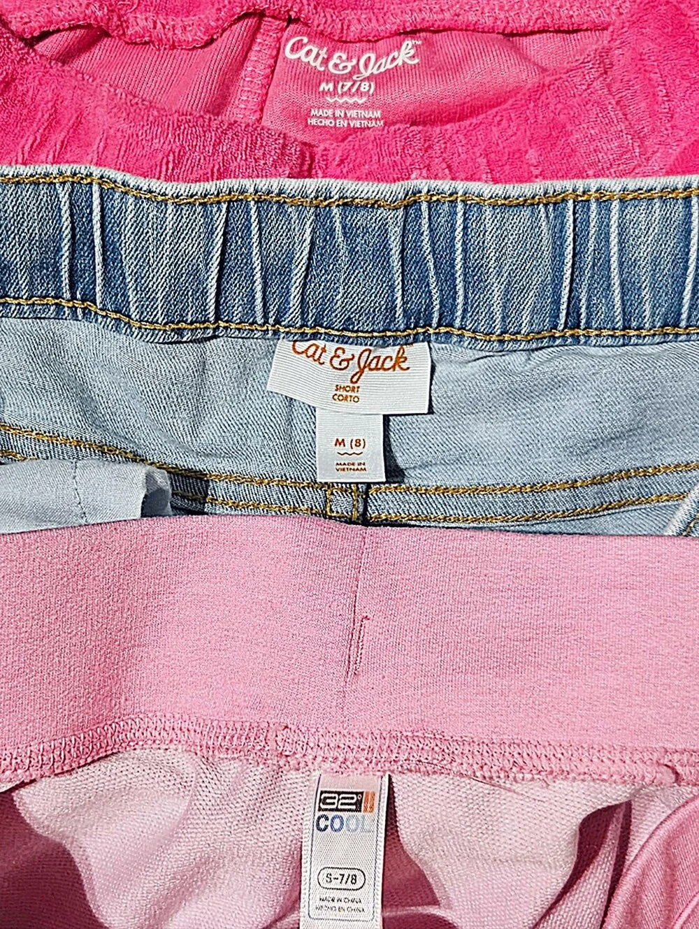 Girls Spring Summer Shorts Bundle Cat & Jack and 32 Degrees Cool Size 7/8